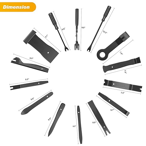GOOACC 40Pcs Trim Removal Tool,Auto Terminal Removal Key Tool,Auto Clip Pliers Stereo Removal Tools,Car Upholstery Repair Removal Kit,Precision Hook and Pick Set,Wiring Threader,Car Film Scrape-Black - color: Black