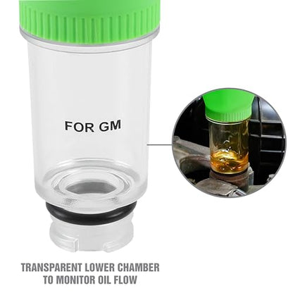 OEMTOOLS 87021 No Spill Oil Funnel for GM and BMW Vehicles, No Spill Oil Funnel Kit, Transparent Chamber, Plastic, Funnels for Automotive Use - size: GM and BMW