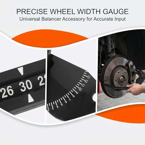 Car Wheel Balancer Caliper, Universal Rim Width Measuring Tool | Scratch-Resistant ABS, High-Contrast Easy-Read Markings, for Manual Wheel Balancers, Portable for Tire Shops & Auto Repair
