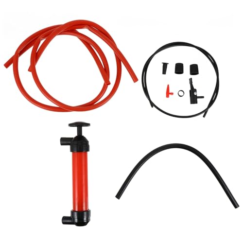 Manual Oil Transfer Pump Multi-function Siphon Hose Kit for Automotive Fuel and Oil Extraction with High Flow, Portable Hand Pump for Cars, Trucks, and Motorcycles