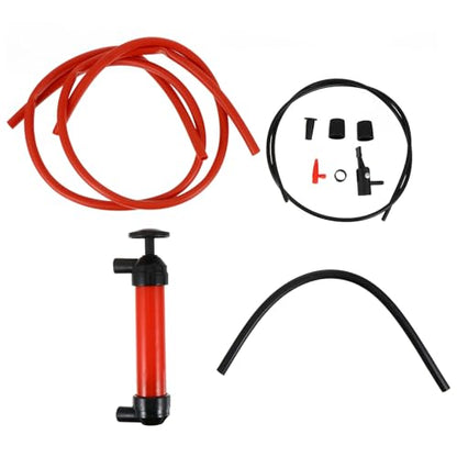 Manual Oil Transfer Pump Multi-function Siphon Hose Kit for Automotive Fuel and Oil Extraction with High Flow, Portable Hand Pump for Cars, Trucks, and Motorcycles
