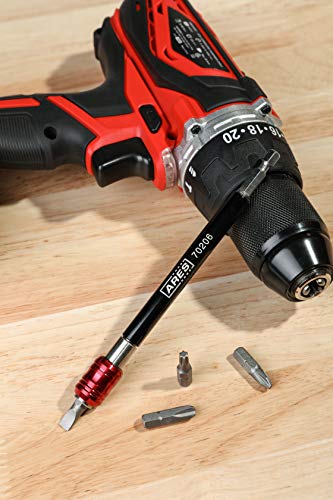 ARES 70206 - Drill Extension Bit Holder - 6-Inch Quick Release - Works With All 1/4-Inch Drive Bits - Quick Release Mechanism Makes Changing Bits a Breeze - size: 6-Inch Quick Release Extension Bit Holder