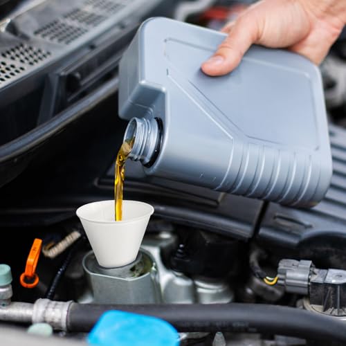 Hedume 120 Pcs Disposable Engine Oil Funnels, Paper Funnel, Automotive Car Fuel Cone Funnels Dispenser for Motor Oil, Water, Engine Oil, Gas, Coolant