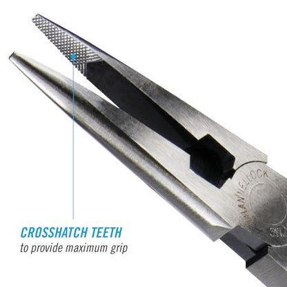Channellock 317 8-Inch Long Nose Plier with Side Cutter | Needle Nose Pliers with Knife and Anvil - Style Side Cutter | Crosshatch Jaw Forged from High Carbon Steel for Maximum Grip on Materials | Specially Coated for Rust Prevention | Comfort Grips , Blu