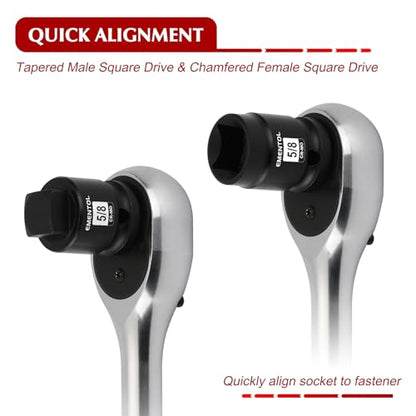 EMENTOL 10PCS 1/2" Dr. Pipe Plug Socket Set, SAE, CR-MO, Tapered Male Square Drive - 7/16 Inch to 9/16 Inch, Chamfered Female Square Drive - 7/16 Inch to 13/16 Inch - size: 10PCS 1/2"Dr.