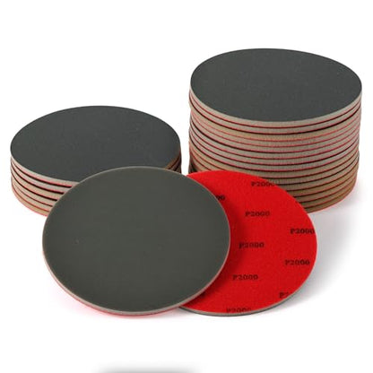MAXMAN 18pcs Foam Sanding Pads, 5 Inch Bowling Sanding Pads, 2000 Grit Sanding Sponge Set, Reusable Wet Dry Sandpaper Block for Random Orbital Sander, Wood, Metal, Auto Polishing & Curved Surfaces - size: 5 inch, style: 2000 Grit