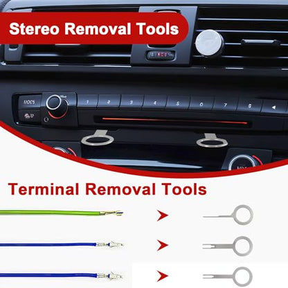 Keze 24Pcs Trim Removal Tool Set with Pick & Clip Removal Tool, Sticker Scraper, Automotive Plastic Pry Tool, Car Panel Door, Stereo, Fastener Remover Kit, for Auto Interior, Molding, Dash(Red) - color: Red-Auto Trim Removal Tool Kit