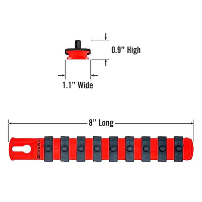 Ernst Manufacturing 8410 8-Inch Socket Organizer with 9 1/4-Inch Twist Lock Clips, Red (8410-Red-1/4) - color: Red, size: 1/4-Inch Twist Clips, style: 8-Inch
