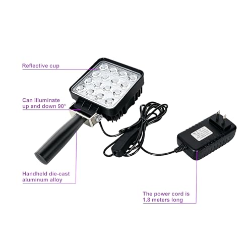 Handheld 300W UV Curing lamp Handle UV lamp, Glue Plate lamp Flaw Detection lamp for Curing Photosensitive Resin lamp 365nm/395nm/405nm UV Light for Curing (32W 395nm)