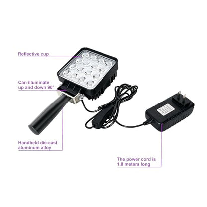 Handheld 300W UV Curing lamp Handle UV lamp, Glue Plate lamp Flaw Detection lamp for Curing Photosensitive Resin lamp 365nm/395nm/405nm UV Light for Curing (32W 395nm)