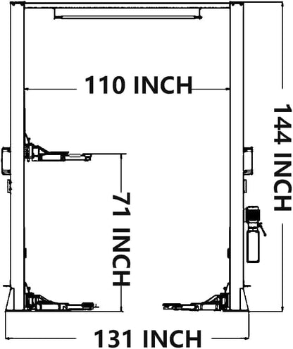 Motool 4.0HP 12000lbs Single Point Lock 2 Post Lift 220V AM120SD Car Lift Auto Lift Two Post Car Lift(AM120SD)