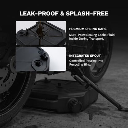 SLMOTO Motorcycle Oil Drain Pan Fit for ATV UTV Honda Suzuki Yamaha Black - size: 7.5L Balck