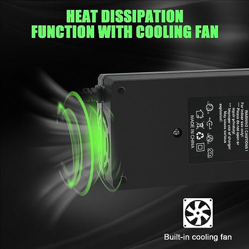 12V 3A Lithium Battery Charger 14.6V LiFePO4 Battery Charger, Battery Maintainer, Smart Charger with LED Indicator Cooling Fan for 12.8V Lithium Iron Phosphate Battery