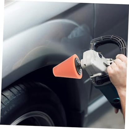 2pcs Car Wheel Polishing Sponge Pads Drill Buffer Attachment for Car Detailing Cone-Shaped Buffing Wheel for Waxing and Sealing