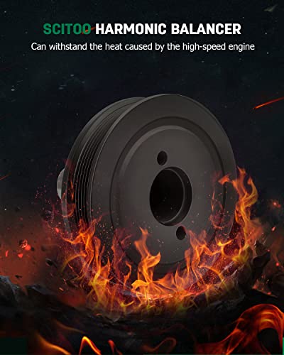 SCITOO 594-236 Harmonic Balancer Crankshaft Pulley Fits for 2002-2010 Ford Explorer 2001-2005 2007-2010 Ford Explorer Sport Trac 2005-2010 Ford Mustang 2001-2011 Ford Ranger
