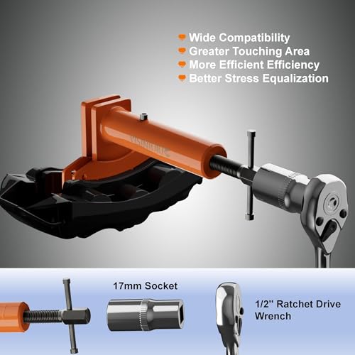Universal Brake Caliper Tool for Multi Piston Brake Pad Spreader, Heavy Duty Brake Caliper Spreader Tool, Caliper Piston Compressor Tool with Magnetic Expansion Plates & 2X Hanger Hooks