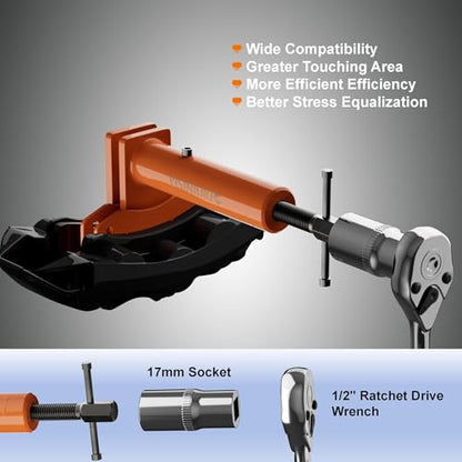 Universal Brake Caliper Tool for Multi Piston Brake Pad Spreader, Heavy Duty Brake Caliper Spreader Tool, Caliper Piston Compressor Tool with Magnetic Expansion Plates & 2X Hanger Hooks