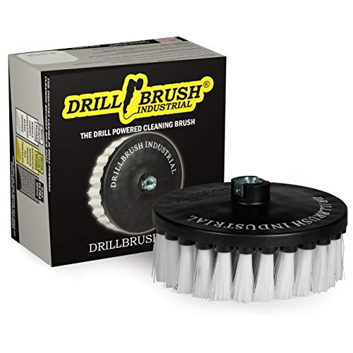 Carpet Cleaner Scrub Brush for Polisher - 7 Inch Soft White Drillbrush with 5/8 x 11 Threaded Hub for Rotary Polisher Machine - Large Car Buffer Brush - Large Carpet Scrubber - Drill Adapter Included - color: White
