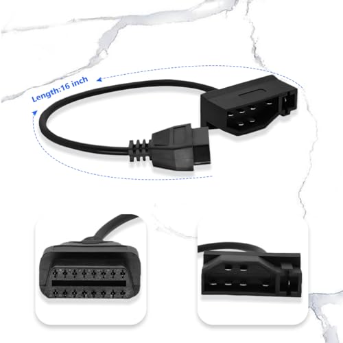 OBD1 to OBD2 Adapter for Ford 7 Pin to 16 Pin OBD2 Diagnostic Cable | Compatible with Ford Old Vehicles with 7pin Diagnostic Connector,OBDii Cable Work with ELM 327 Scanner Tools/Code Reader - style: Fit for ford-7pin