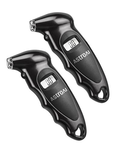 AstroAI Digital Tire Pressure Gauge with Replaceable AAA Batteries 0-150PSI, Accurate in 0.1 Increments, Tire Gauge with Backlit LCD, Presta Valve Adaptor, 4 Units for Car Truck Bicycle, Black, 2pack - color: Black, size: 2Pack