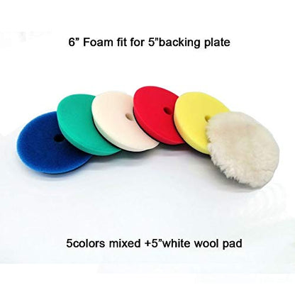 PYouo-mini Polisher Pads, Sponge Different Hardness Polishing Car Sponge Pad, 4/6/7 Inch Polish Pads, for Dual Action Polisher, Waxing (Color : 6PCS KIT1) - color: 6pcs Kit1