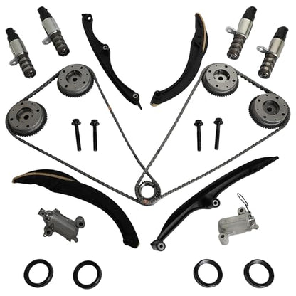3.5L Timing Chain Kit Phasers Kit VVT Gear VCT Solenoid Guides Tensioners | Fit For Ford F-150 Ecoboost Expedition Lincoln Navigator 3.5L V6 2017-2024 OE#HL3Z6B274A HL3Z6268A 3-1079S