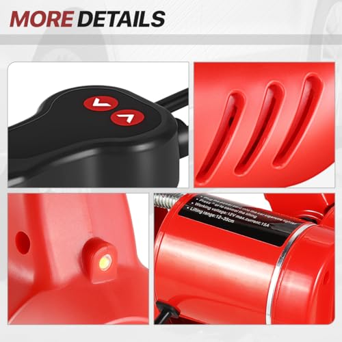 Scissor Jacks for 3 Ton (6600lb) Tire Jack Repair Kit with Electric Car Jack & Wrench, Emergency Tire Changing Kit for Car SUV MPV, Lifting Range 13.7" - Min 4.7", Red
