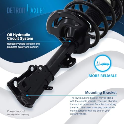 Detroit Axle - 4pc Struts Shocks Kit for 2004-2008 Chrysler Pacifica, 2 | Front Ready Struts with Coil Spring 2 Rear Shock Absorbers Assembly 2005 2006 2007 Replacement Suspension Kit - size: 4AQ54027/ 4 Struts