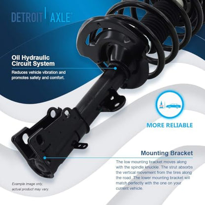 Detroit Axle - 4pc Struts Shocks Kit for 2004-2008 Chrysler Pacifica, 2 | Front Ready Struts with Coil Spring 2 Rear Shock Absorbers Assembly 2005 2006 2007 Replacement Suspension Kit - size: 4AQ54027/ 4 Struts