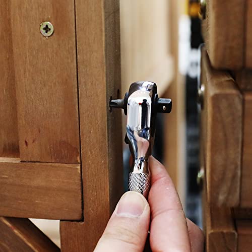DURATECH 1/4-Inch Stubby Ratchet Wrench, Socket&Bit Driver, 72-Tooth, Chrome Alloy Made, Chrome Plated Finish - style: 1/4" Dual Head Ratchet