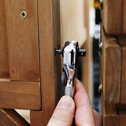 DURATECH 1/4-Inch Stubby Ratchet Wrench, Socket&Bit Driver, 72-Tooth, Chrome Alloy Made, Chrome Plated Finish - style: 1/4" Dual Head Ratchet
