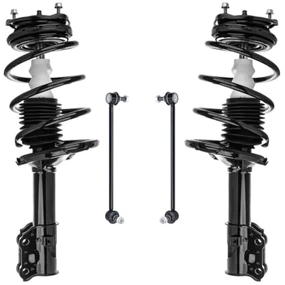 Detroit Axle - FWD Front Struts Sway Bars for 2006-2011 Kia Rio5, 2 Struts with Coil Springs 2 Sway Bar End Links 2007 2008 2009 2010 Suspension Replacement - size: 4QS54328/Sway Kit
