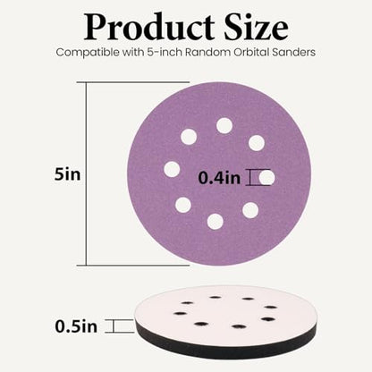 5 Inch 8 Hole Orbital Sander Foam Pads and Sanding Discs Hook and Loop | 4PCS Interface Pads & 20PCS Sandpaper (80 120 240 320 Grits), Soft & Hard Cushion Sponge Buffer Backing Pad for Sander - color: 4PC Pads & 20PC Sanding Discs