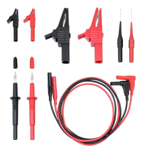 10Pcs Test Leads Kit, Double Insulated Test Lead Set with Alligator Clips and Needle Probefor Multimeter Electrical Testing - style: Test Lead Kit 10Pcs