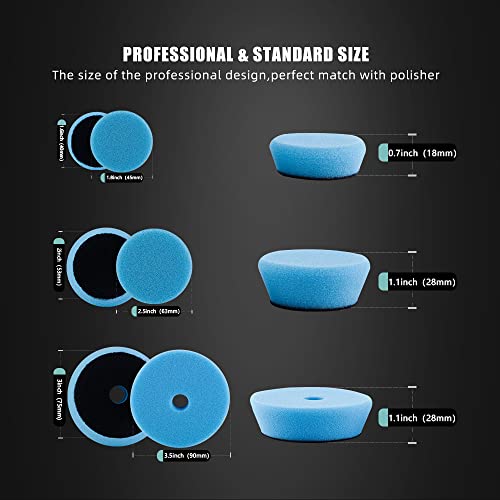 SPTA 29pcs Drill Buffing Pad Detail Polishing Pad Mix Size Kit with 5/8-11 Thread Backing pad & Adapters for Car Sanding, Polishing, Waxing (32Pcs Mini Detail Polishing Sets) - color: 32pcs