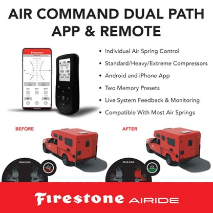 TrendsAuto Firestone Airide Ride-Rite Air Helper Springs Rear Kit & Remote Heavy Compressor with Dual Wireless App fits 2012-2026 Silverado Sierra C3500HD Cab-Chassis | TrendsAuto Decal - size: Dual Path