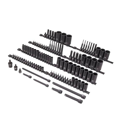 Sunex Tools 3/8" & 1/2" Drive SAE & Metric 6 Point Standard & Deep with Star (E and Tamperproof), Triple Square, & Hex Bit, 106-Piece, Model 10105 - size: 105-piece SAE/Metric