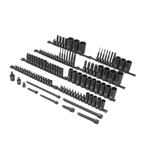 Sunex Tools 3/8" & 1/2" Drive SAE & Metric 6 Point Standard & Deep with Star (E and Tamperproof), Triple Square, & Hex Bit, 106-Piece, Model 10105 - size: 105-piece SAE/Metric