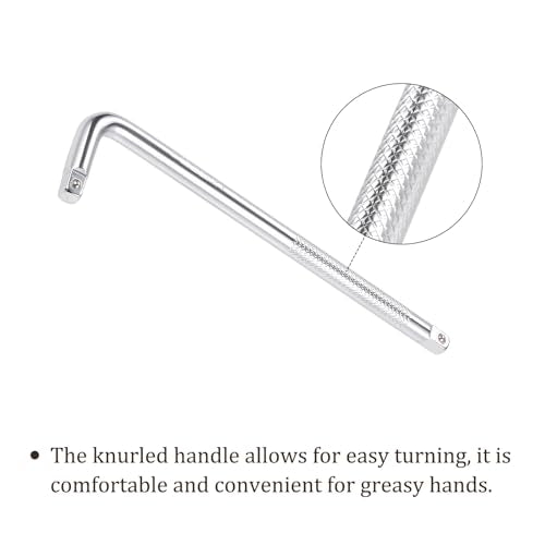 2pcs Breaker Bar - [1/4 Inch Drive] L Shape Socket Wrench Extension for Car Mechanical Equipment Repair Use, CR-V Steel