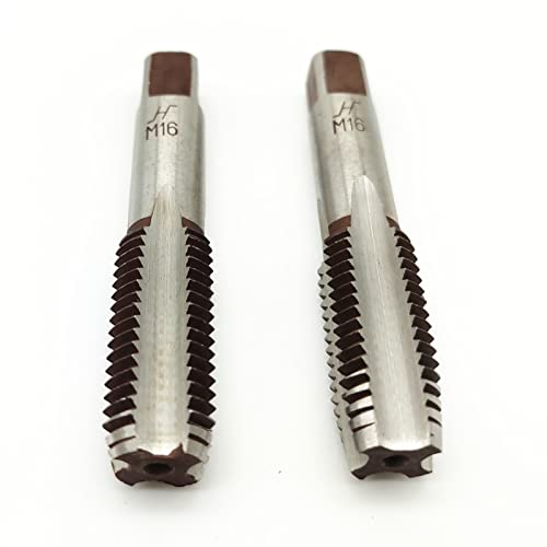 AtticZone M16 x 2.0 Metric Hand Thread Tap, Right Hand, Alloy Tool Steel, 1 Taper Tap, 1 Plug Tap for Metal Working DIY Industrial - size: M16x2.0