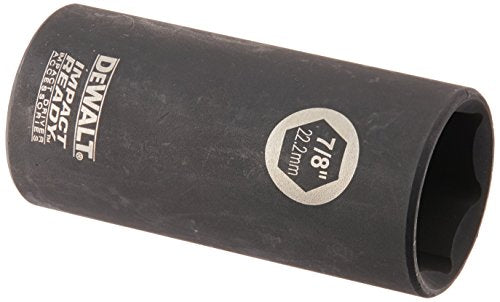 DEWALT DW2292 7/8-Inch IMPACT READY Deep Socket for 3/8-Inch Drive, Black - size: 1 Count (Pack of 1), style: 7/8"