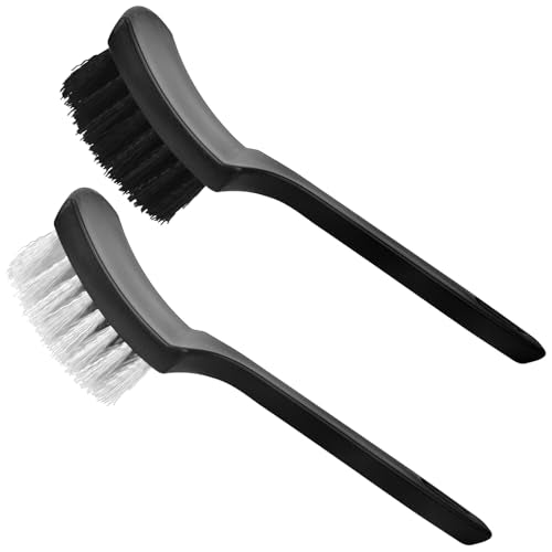 Tire & Carpet Brush - Scrub Brush for Floor Mats & Car Interior (Black & White) - color: Black+white