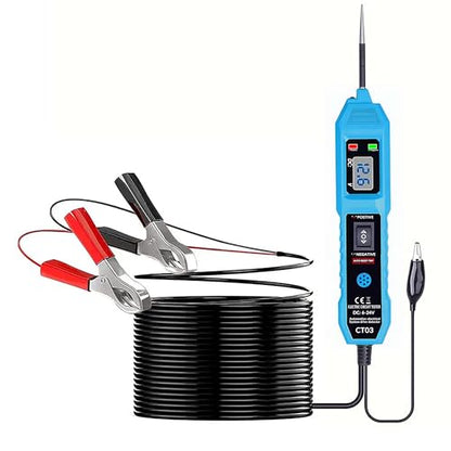 CT03 Power Circuit Tester, 6-24V DC Test Light Short Circuit, Automotive Component Electrical Polarity Identify Continuity Tester, Overload Protection - color: Blue