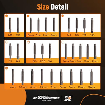 maXpeedingrods 50PCS Strut Nut Socket Set, Shock Absorber Socket Kit, Suspension Strut Top Mount Nut Removal Installer Tool, 3/8" 1/2" Drive Suspension Steering Hub Shock Absorber Ratchet Wrench Set - style: 50 Pcs