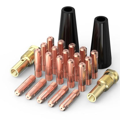 YESWELDER Flux Core Welding Torch Accessories Kit 24Pcs | compatibility with 14AK welding gun, straightforward replacement, easy setup - size: .035" 24pcs Kit