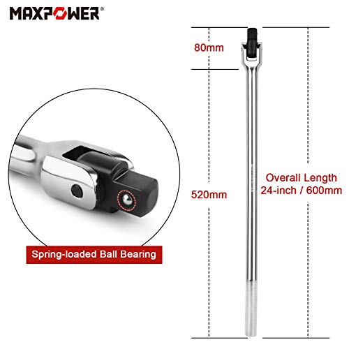 MAXPOWER Heavy Duty 3/4 Drive Breaker Bar 24-inch with Flex Handle - size: 24"
