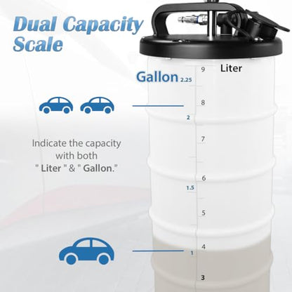 FIRSTINFO A1108USY3 9L Patented Pneumatic/Manual Oil Extractor 3 Tubes - size: 9L Pneumatic/Manual