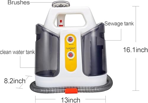 600W Portable Wet/Dry Vacuum Spot Cleaner - Multi-Purpose Carpet Cleaning Machine for Pillows, Curtains, Bed Sheets, Mattresses, Sofas, Cars & Plush Toys (All Fabric Surfaces)