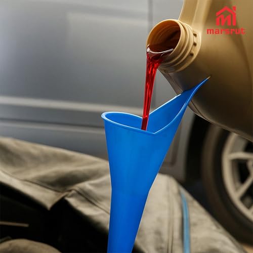 3pcs Oil Funnel Long Neck for Motorcycle Automotive Use, Skinny Multi Function Purpose for All Car Engine Gasoline Lubricants Water Diesel Fuel Kerosene Oils Other Liquids, Plastic Spill Saver Filling