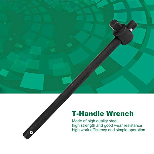 Akozon 1" T-Handle Wrench, Sliding Wrench Breaker Socket Wrench Breaker Bar, Heavy Duty Steel